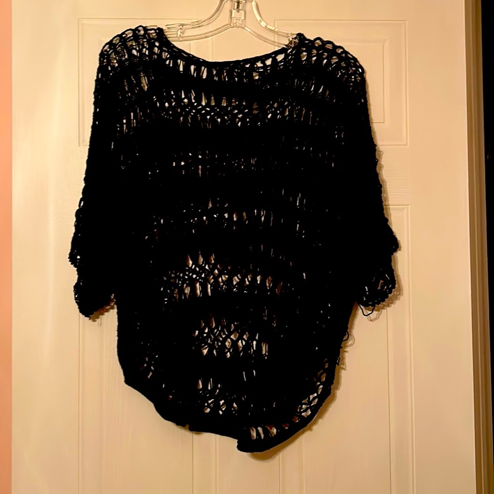 Black See Through Knitted Top